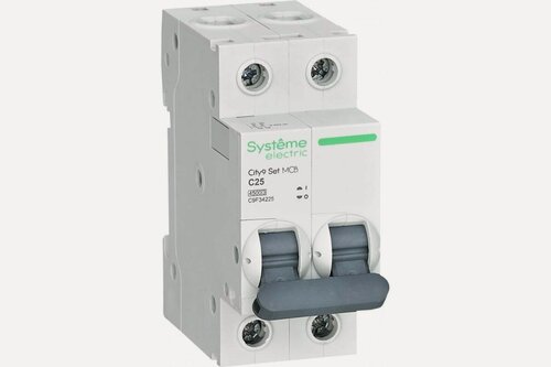 Изображение товара Автоматический выключатель Systeme Electric (Schneider Electric) City9 Set 2Р 25 A, тип С, 4.5 кА, C9F34225