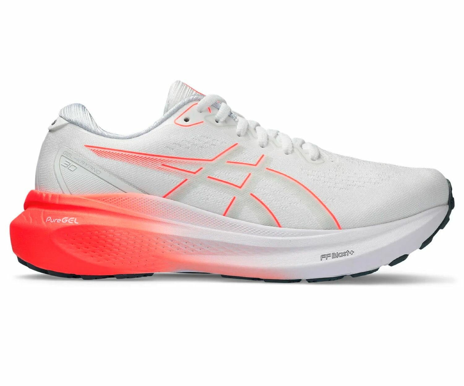 Кроссовки ASICS GEL-KAYANO 30, размер 10.5 US, white/sunrise red