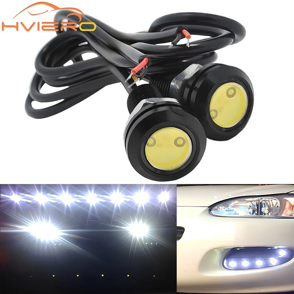 2pcs 18MM Led Eagle Eye DRL Дневной свет для фонарей Источник резервного копирования Реверсирование парковки сигнальных ламп Водонепроницаемый — фото 1