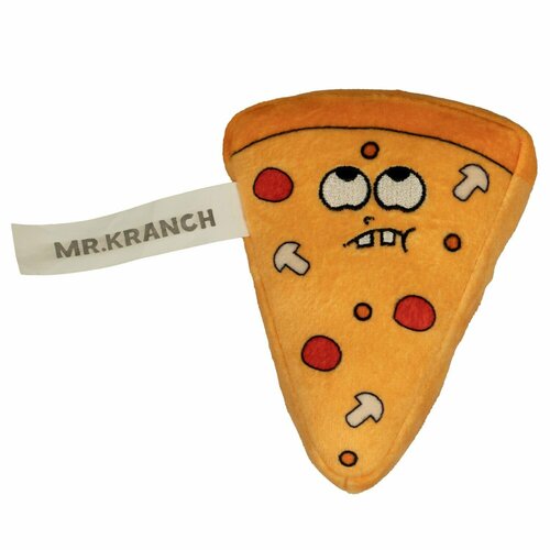 Mr.Kranch игрушка для собак Кусочек пиццы с пищалкой, 11 см