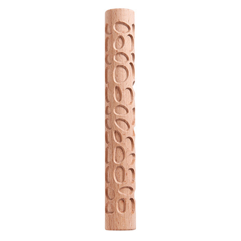 Embossing Rolling Pin Christmas Theme Pattern Engraved Wooden 3D Roller for Embossed Pastry Fondant Cake Dough Kitchen