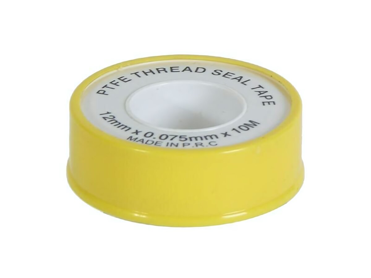 Фум-лента сантехническая 12мм х 0.075мм х 10м желтая для герметизации резьбовых соединений