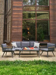 Комплект мебели из алюминия Круиз (Cruise), мебель для дачи и сада, темно-серый