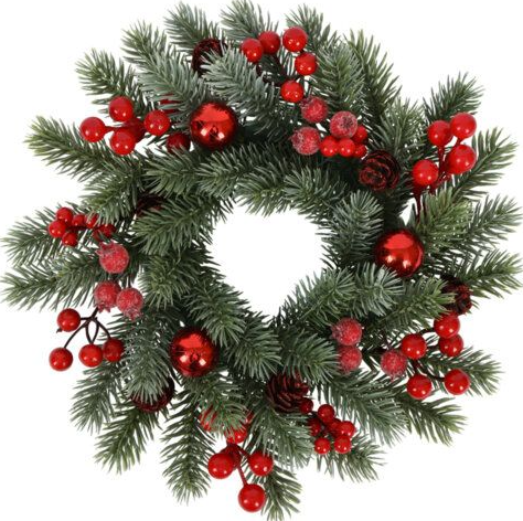 Венок новогодний заснеженный d30см 