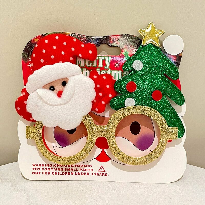 Очки для фотосессий на Рождество: милые очки с мультяшными персонажами (Дед Мороз олень) для детей и взрослых