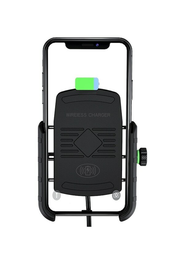 Рама для езды на велосипеде Kai Kaiweig M9 Рама для мобильного телефона Рама для мотоцикла с беспроводной зарядкой Водонепроницаемая рама для зарядки и навигацииЧерный