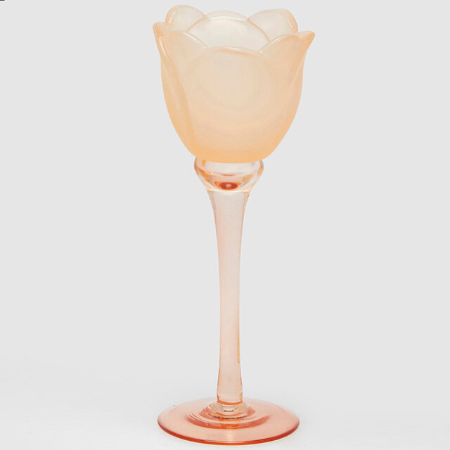 Стеклянный подсвечник-бокал Chiffon Blossom Glows 22 см оранжевый EDG 4400285A270-2