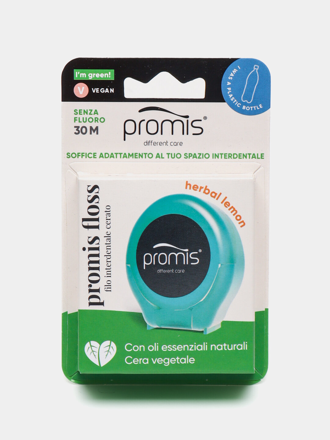 Зубная нить Promis Different Care, вощеная, для полной очистки, 30м — фото 1