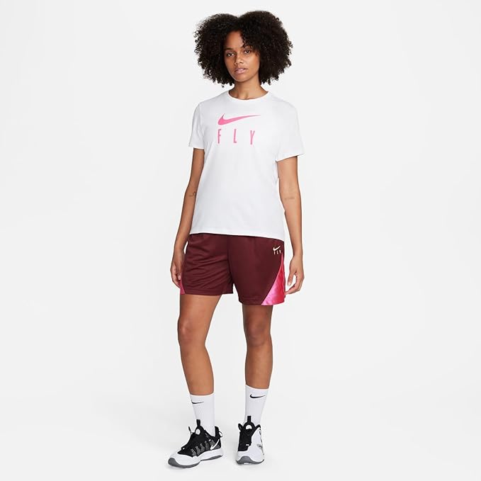 Футболка спортивная NIKE Swoosh Fly, размер S, белый — фото 1