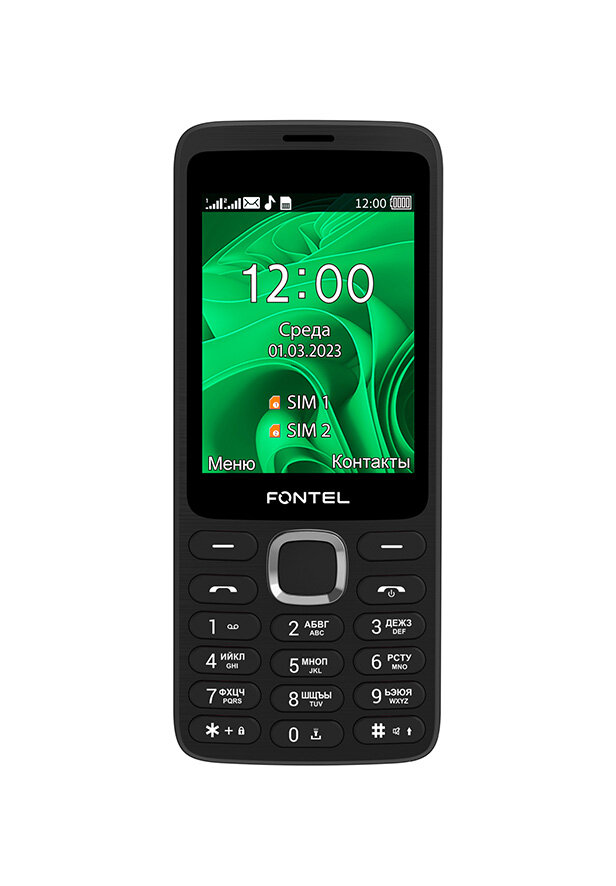 Сотовый телефон Fontel Fp280, 2.8", 2 sim, microSD, 1450 мАч, чёрный 10416759