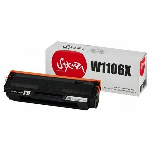 Картридж SAKURA W1106XL для HP LaserJet 107a/107r/107w/135a/135r/135w/137fnw, черный, 5000 к. (SAW1106XL) cовместимый картридж w1106xl hp 106 для hp laser 103a 107a 107r 107w 107wr 108a 108w 135a 135r 135w 137fnw 136wm с чипом 5000 копий