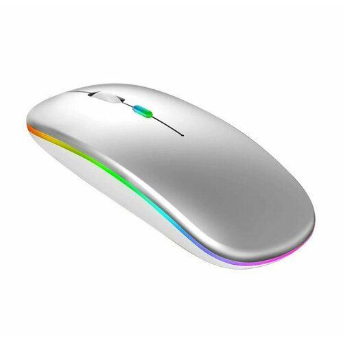 Беспроводная компьютерная мышь/ Bluetooth 5.1/ Серебро компьютерная мышь беспроводная оптическая светодиодная игровая мышка для пк с подсветкой бесшумная usb type a micro usb цвет серый