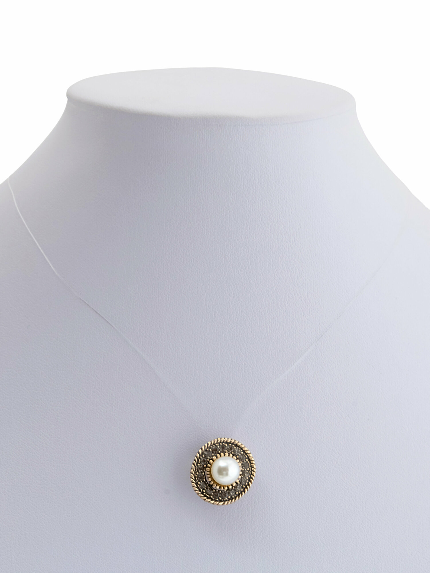 Комплект брошей ЖемАрт, жемчуг имитация, кристалл, 3 шт., розовый, белый — фото 1