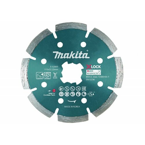 Диск алмазный X-LOCK 115х22,23 сегментный Makita E-02060 (арт. 199909) эддингс д алмазный трон