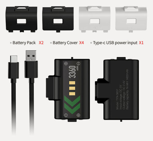 Изображение товара Аккумуляторы для геймпадов Xbox One\Xbox Series 1400 мАч (Dobe TYX-3607)