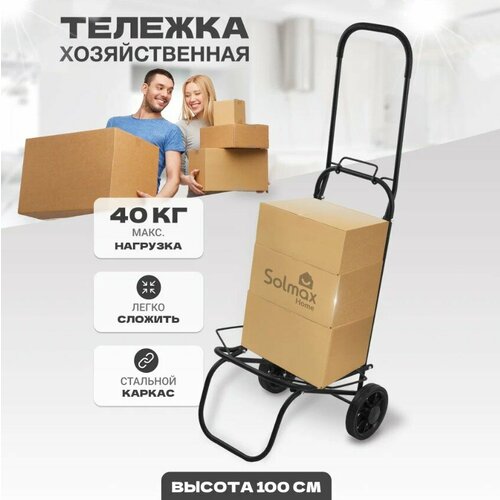 фото Сумка-тележка тележка для багажа solmax, 35х100х36 см, черный