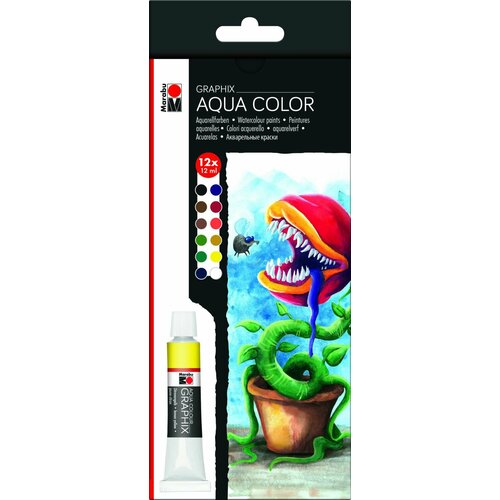 Marabu Набор профессиональных акварельных красок Graphix Aqua Colour 12x12 мл 830₽