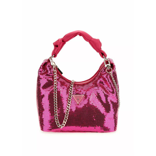 Сумка хобо GUESS, розовый сумка хобо guess guess original casual pink повседневная внутренний карман розовый бежевый