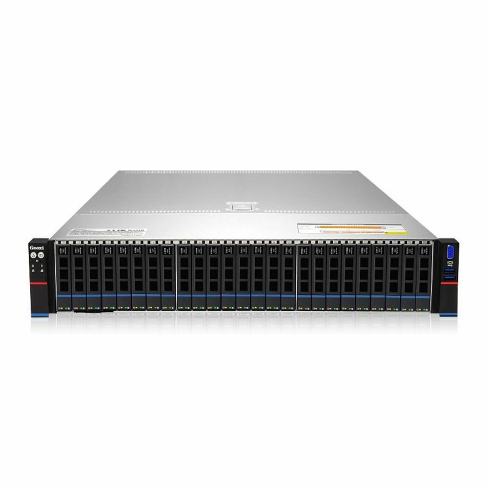 Gooxi Платформа системного блока Gooxi Intel dual socket 32 DIMM, extended 25-bay - w/ 2* 800W CRPS modules + 10GbE dual SFP+ ports (Intel 82599ES) SL201-D25RE-G3