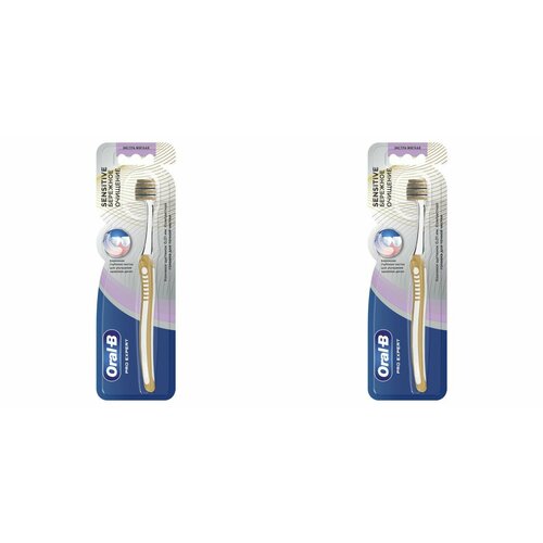 Oral-B Зубная щетка sensitive, Бережное очищение,2 шт мягкая зубная щетка oral b sensitive черный чай 1 мл