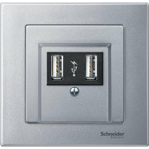 Schneider Electric Merten SM Алюминий Накладка аудиорозетки 2-ой (мех М46701х)