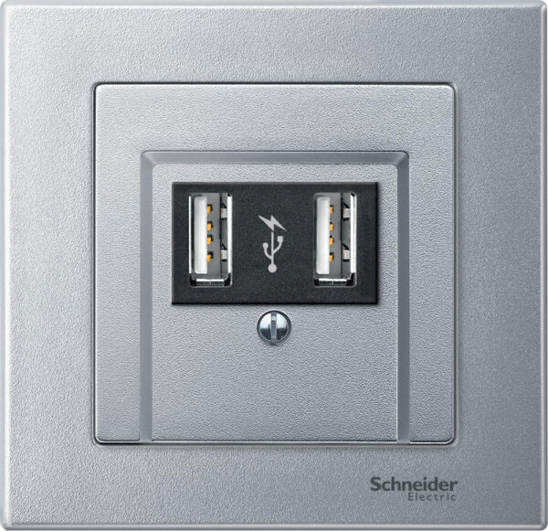 фото Schneider Electric Merten SM Алюминий Накладка аудиорозетки 2-ой (мех М46701х)