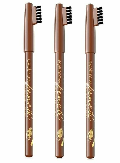 Eveline Cosmetics Карандаш для бровей Eyebrow pencils, оттенок soft brown, 5г - 3 штуки