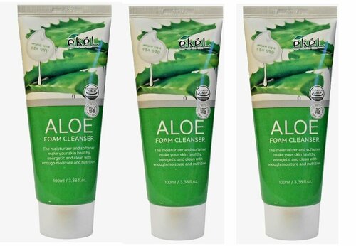 Ekel Пенка для умывания с экстрактом алоэ Foam Cleanser Aloe, 100 мл - 3 штуки