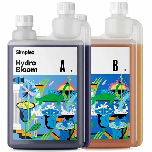 удобрение simplex hydro bloom a b 0 5 л 1 29 кг количество упаковок 2 шт Удобрение Simplex Hydro Bloom A+B для гидропоники (2 шт. по 1 л)
