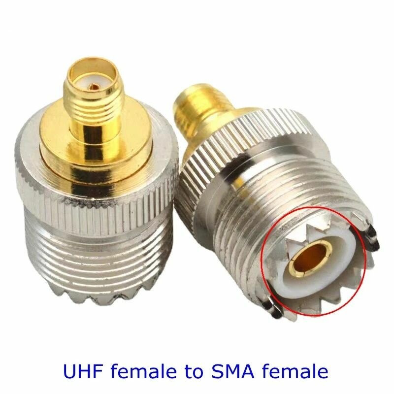 Переходник UHF female на SMA female для раций Baofeng Kenwood и др. (SO-239 PL-259)