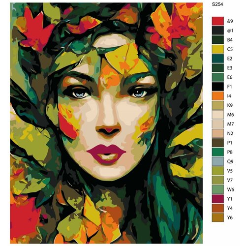 Картина по номерам S-254 Девушка с цветами. Лесная нимфа 40x50 см картина по номерам лесная сила 40x50 см