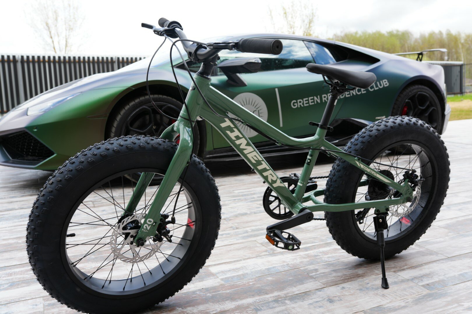 Велосипед фэтбайк Fatbike Time Try TT215/7s 20" Алюминиевая рама 12" зеленый