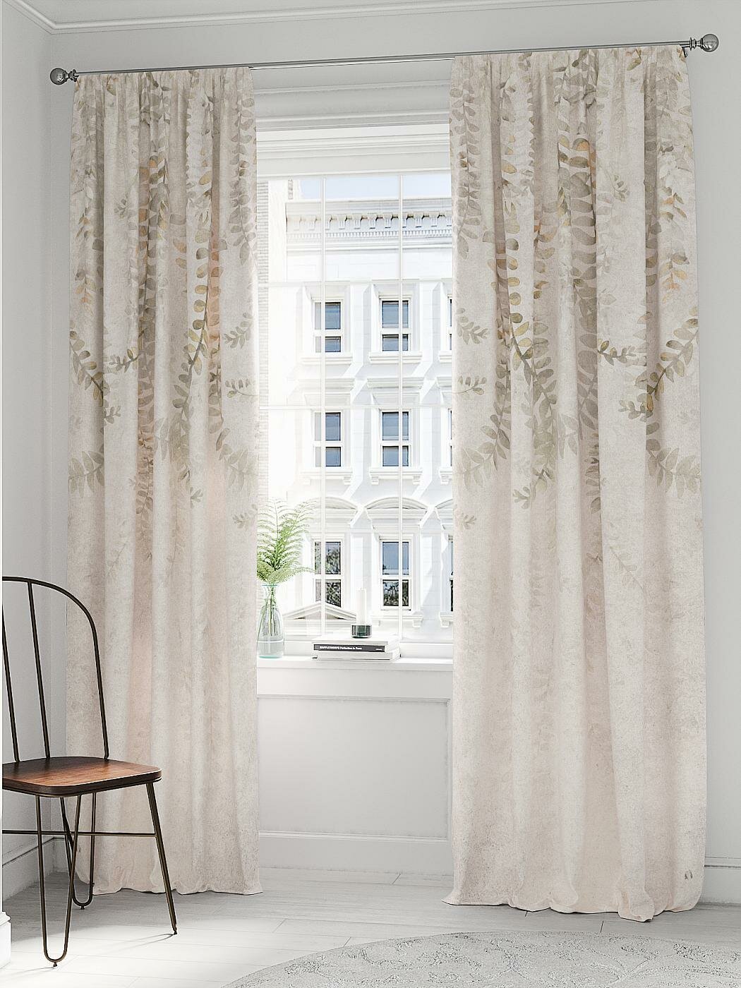 Комплекты штор AT HOME Джоинс (бежевый) высота 260 см ширина 150 см крепление - шторная лента Бежевый