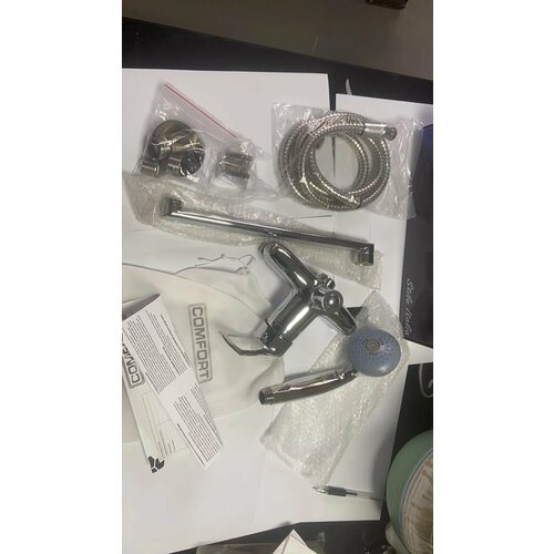 Смеситель для ванны с душем длинный носик из нержавеющей стали 30см однорычажный хром картридж 40мм 3090₽