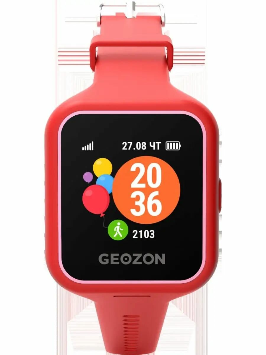 Смарт-часы GEOZON G-Kids Life, 44мм, 1.3", красный / красный [g-w12red] - фото №12