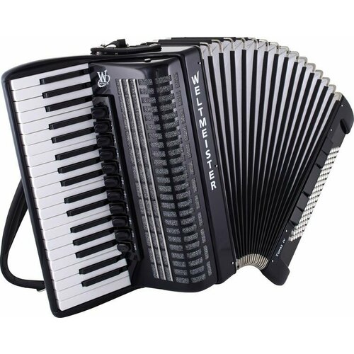 Аккордеон 37/96/IV/11/5, черный, чешские пластины, Weltmeister Topas-IV-96/37-BK-WM Topas IV