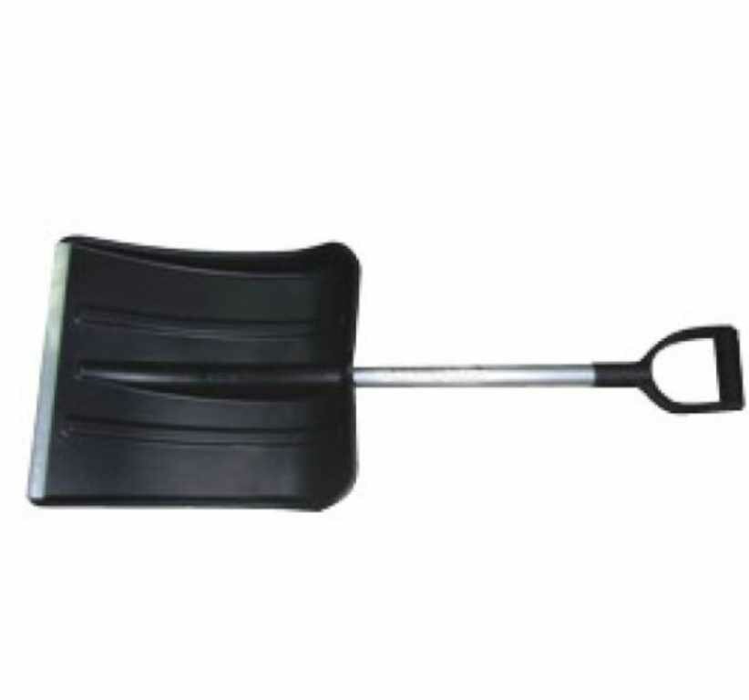 фото Лопата снеговая автомобильная пластиковая 850х380х365мм с алюминиевым черенком, 100163, курс