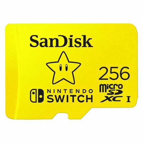 Карта памяти microSDXC UHS-I U3 Sandisk 256 ГБ, 100 МБ/с, Class 10, Nintendo Switch, 1 шт. [sdsqxao-256g-gn3zn]