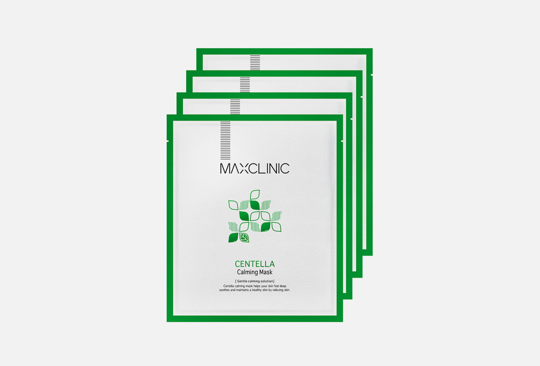 Набор из 4 тканевых масок Maxclinic Centella Calming Mask для лица, с экстрактом центеллы азиатской - фото №3