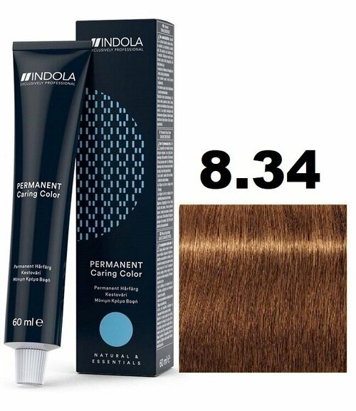 Indola Permanent Caring Color Крем-краска для волос 8/34 светлый блондин золотистый медный 60мл