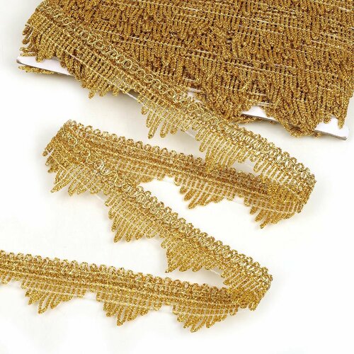 Тесьма отделочная металлизированная шир.40 мм цв. золото (13,7 метров)