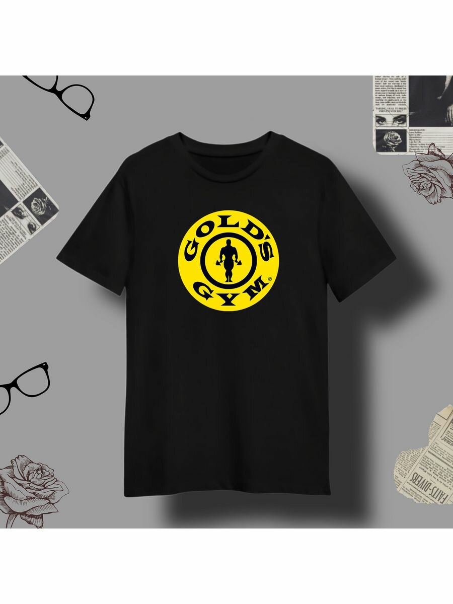 Футболка gold gym тяжелая атлетика, размер S, черный