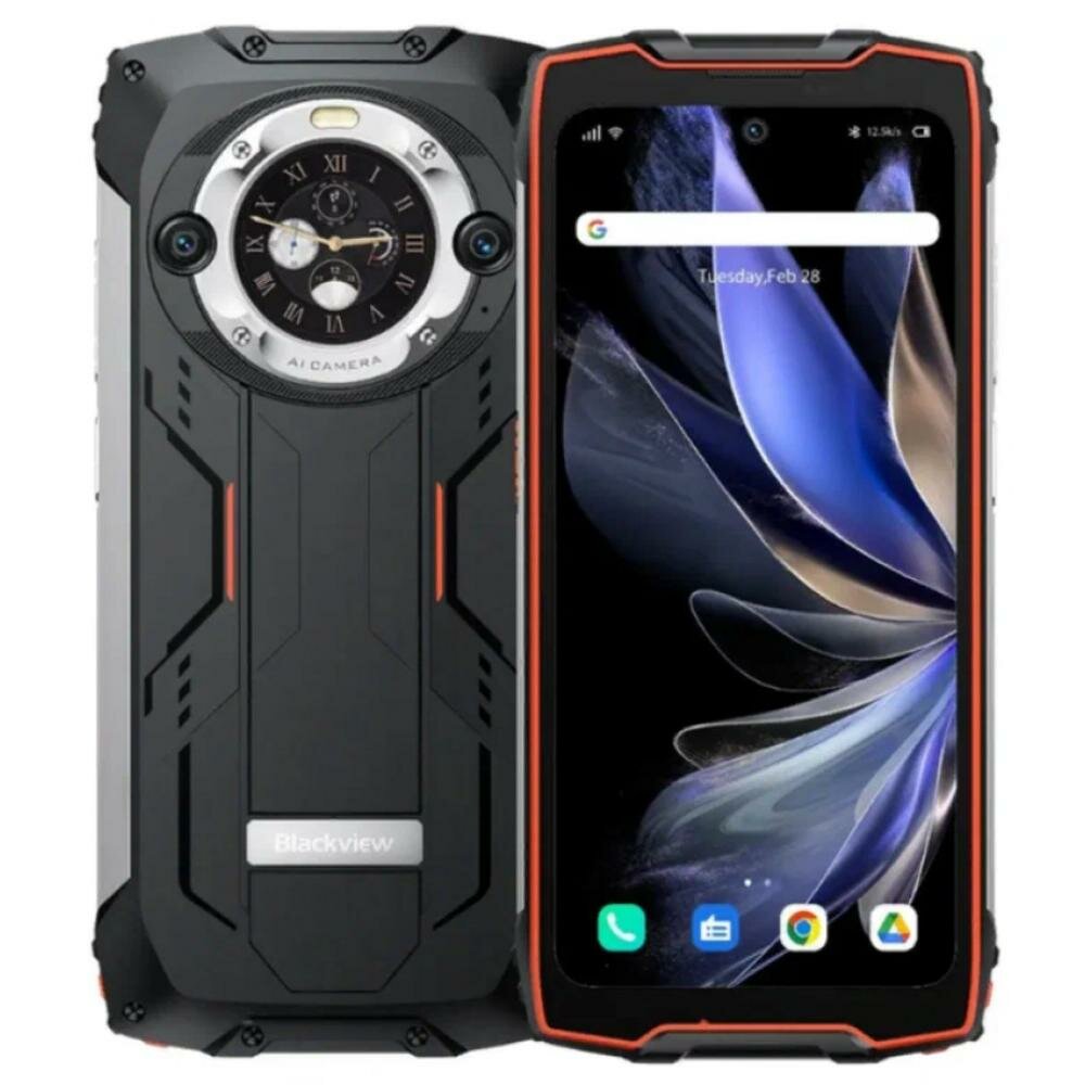 Смартфон Blackview BV9300 PRO 12/256Gb (NFC, 6.7 IPS 120Гц, IP68, 15080мАч) ударопрочный корпус, Оранжевый