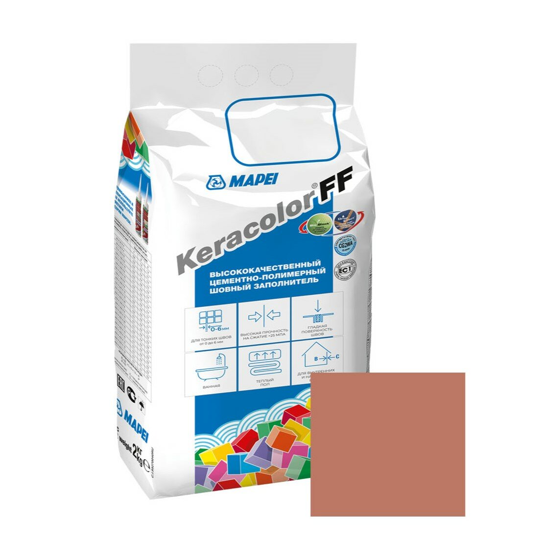 Mapei Keracolor FF Цементная затирка для швов (№145 охра, 2 кг)