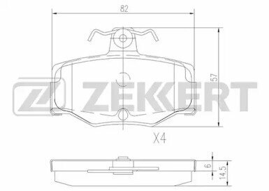 Задние тормозные колодки для nissan almera (n16) 00- almera tino (v10) 00- primera (p10 p11) 90- Zekkert BS2272