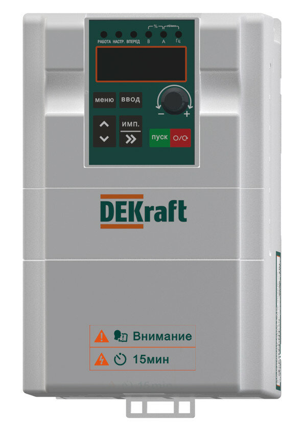 Dekraft Преобразователь частоты DEKV060-3.7кВт 3 фазы 380В с торм. модулем, DEKraft, арт. DEKV060G3R7T4B