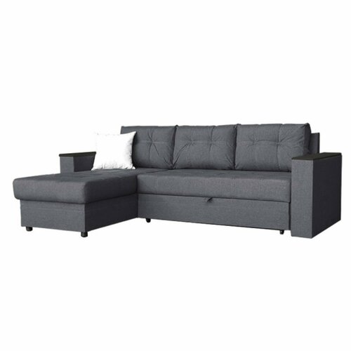 Угловой диван Фаворит без бара - Кватро 2 серый рогожка 49910₽