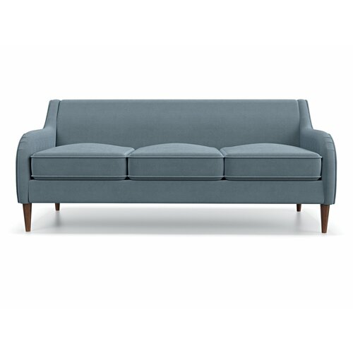 фото Дизайнерский прямой диван soft element вектор light blue, трехместный, велюр, светло-синий, современный стиль, на дачу