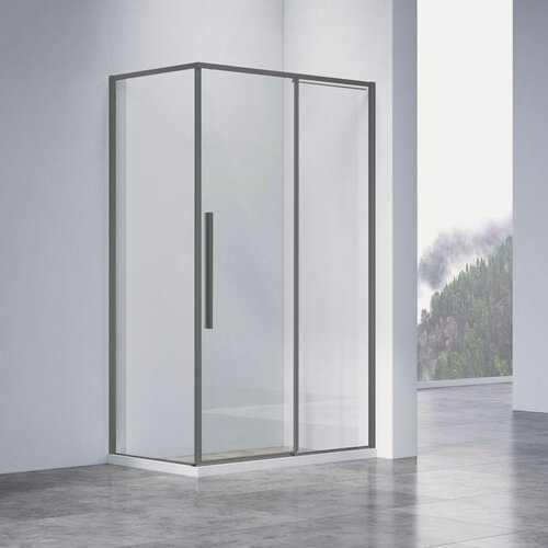 Изображение товара Душевой уголок Vincea Слим-Н (Slim-N) VSR-4SN9012CLGM 1200*900, вороненая сталь, стекло прозрачное
