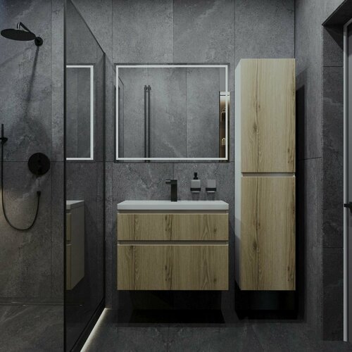 Тумба с раковиной в ванную тумба для ванной FAURAplus Аврора 80-2 подвесная фасад дуб эльвезия раковина Classica 21000₽